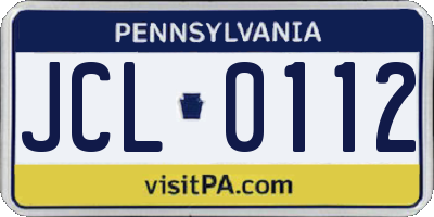 PA license plate JCL0112