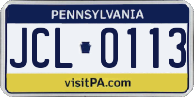 PA license plate JCL0113