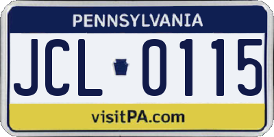 PA license plate JCL0115