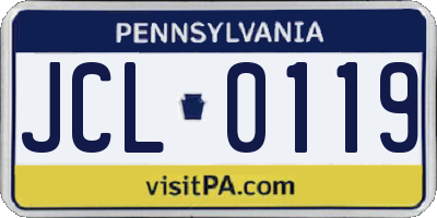PA license plate JCL0119