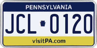 PA license plate JCL0120