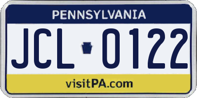 PA license plate JCL0122