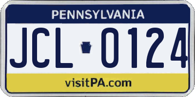 PA license plate JCL0124