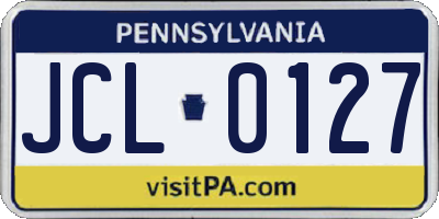 PA license plate JCL0127