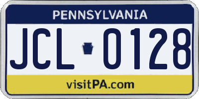 PA license plate JCL0128