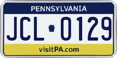 PA license plate JCL0129