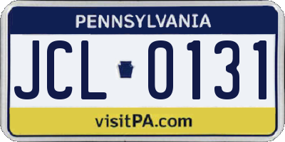 PA license plate JCL0131