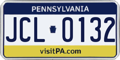PA license plate JCL0132