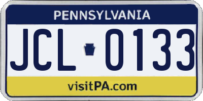 PA license plate JCL0133