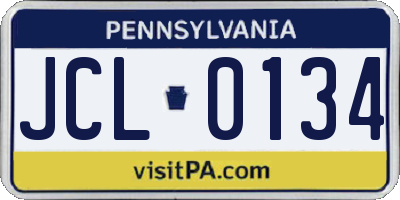 PA license plate JCL0134