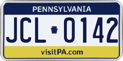 PA license plate JCL0142