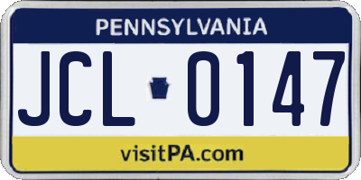 PA license plate JCL0147