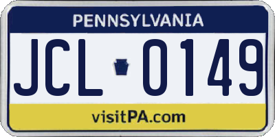 PA license plate JCL0149