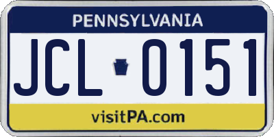 PA license plate JCL0151