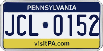 PA license plate JCL0152