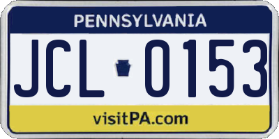 PA license plate JCL0153