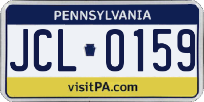 PA license plate JCL0159