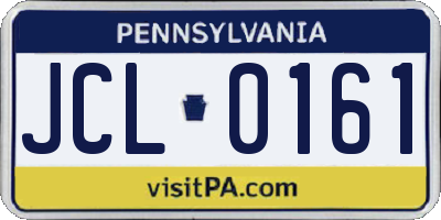PA license plate JCL0161
