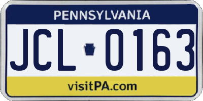 PA license plate JCL0163