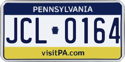PA license plate JCL0164