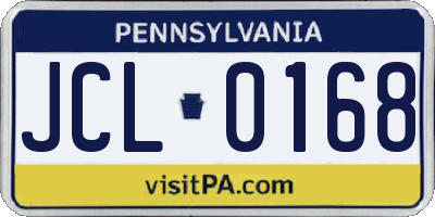 PA license plate JCL0168