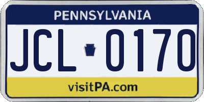 PA license plate JCL0170