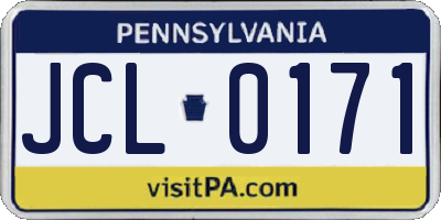 PA license plate JCL0171