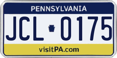 PA license plate JCL0175