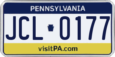 PA license plate JCL0177