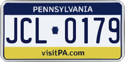 PA license plate JCL0179