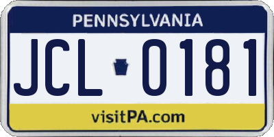 PA license plate JCL0181