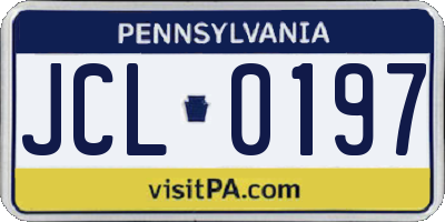 PA license plate JCL0197