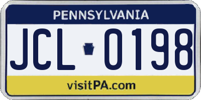 PA license plate JCL0198