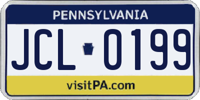 PA license plate JCL0199