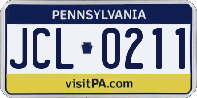 PA license plate JCL0211