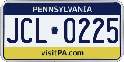 PA license plate JCL0225