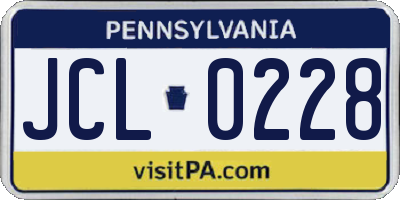 PA license plate JCL0228