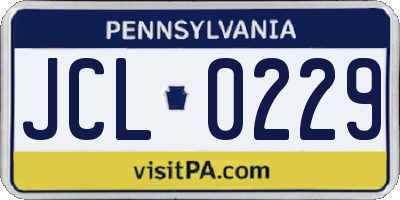 PA license plate JCL0229