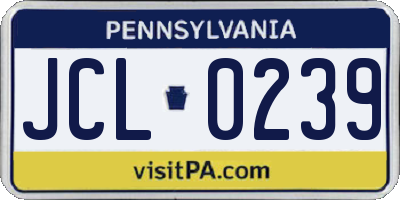 PA license plate JCL0239