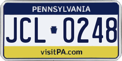 PA license plate JCL0248