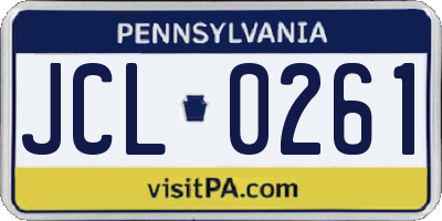 PA license plate JCL0261