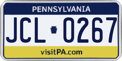 PA license plate JCL0267