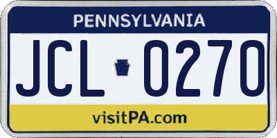 PA license plate JCL0270