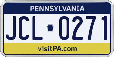 PA license plate JCL0271