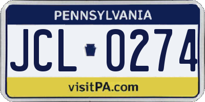 PA license plate JCL0274