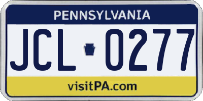 PA license plate JCL0277