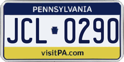 PA license plate JCL0290