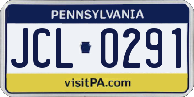 PA license plate JCL0291