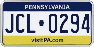 PA license plate JCL0294