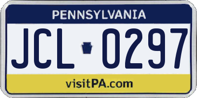 PA license plate JCL0297